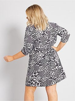 Vestido curto estampado - Kiabi