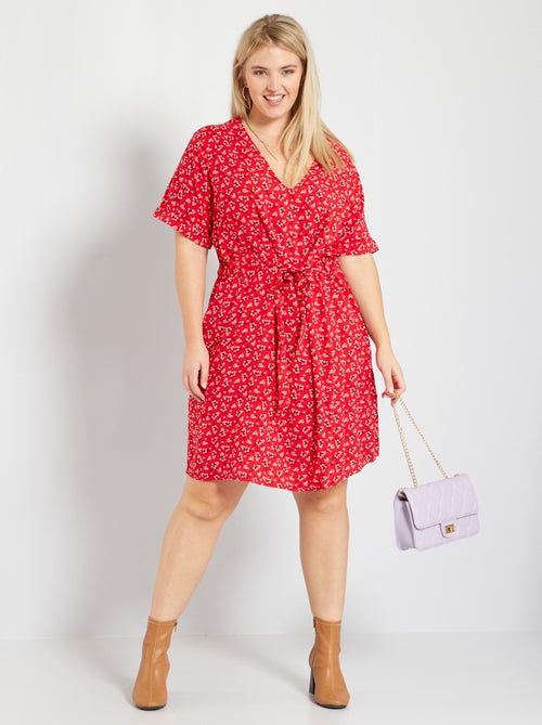 Vestido curto estampado - Kiabi