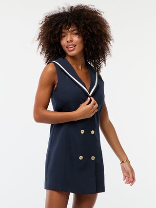 Vestido curto estilo marinheiro