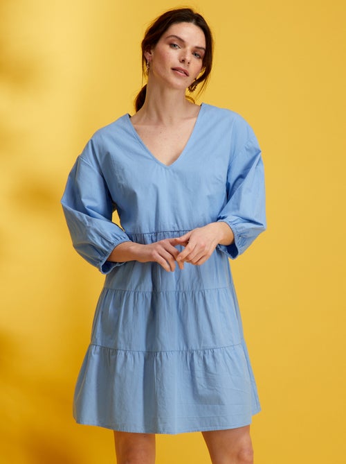Vestido curto evasé - Kiabi