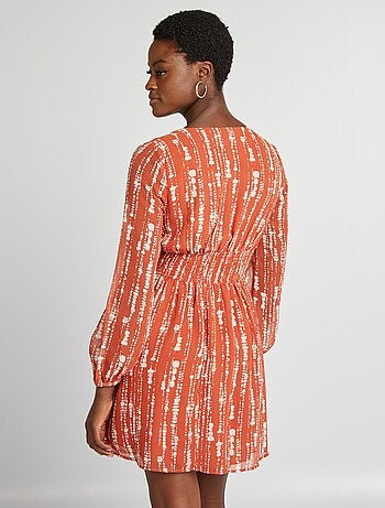 Vestido curto evasé estampado