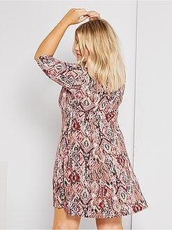 Vestido curto evasé - Kiabi