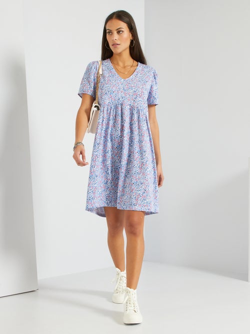 Vestido curto florido - Kiabi