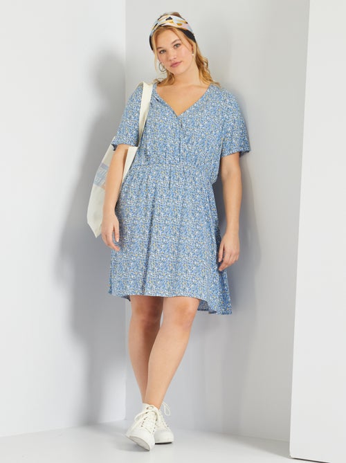 Vestido curto florido - Kiabi