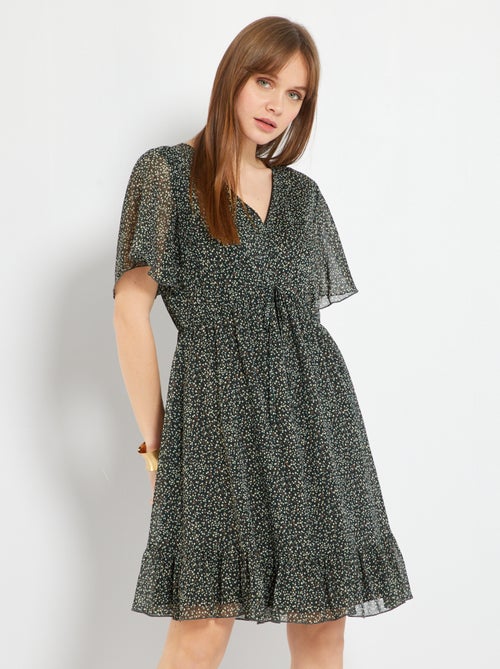 Vestido curto florido - Kiabi