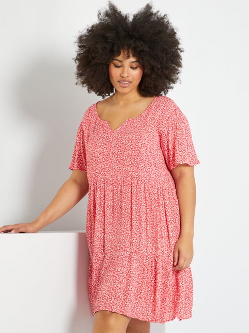Vestido curto florido - Kiabi