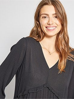 Vestido curto fluido - Kiabi