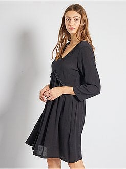 Vestido curto fluido - Kiabi