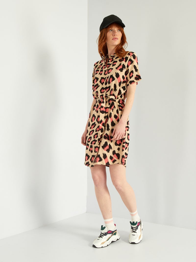 Vestido curto 'Jacqueline de Yong' ROSA/BEGE - Kiabi