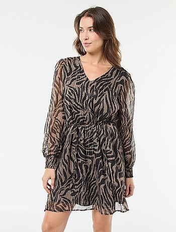 Vestido curto 'JDY' em voile com fios brilhantes