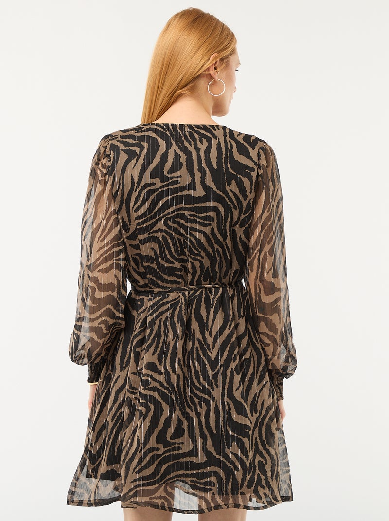 Vestido curto 'JDY' em voile com fios brilhantes Preto - Kiabi