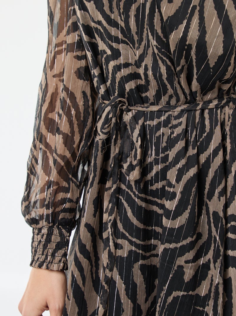 Vestido curto 'JDY' em voile com fios brilhantes Preto - Kiabi