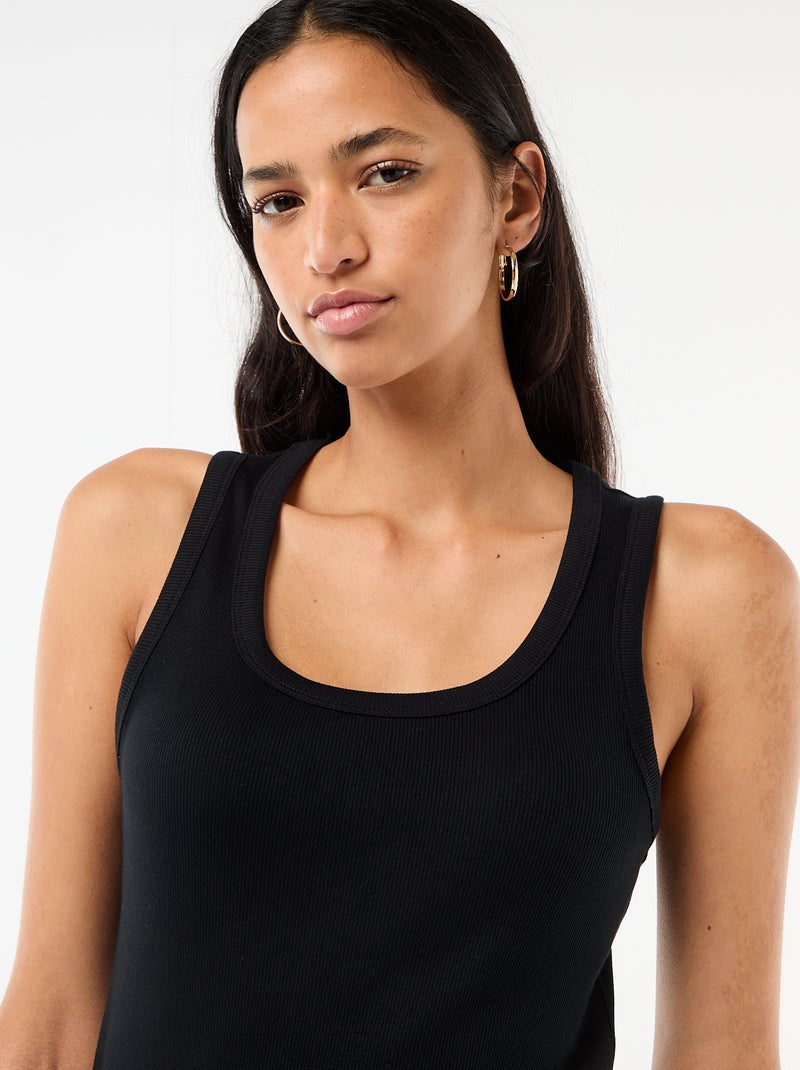 Vestido curto justo com alças Preto - Kiabi