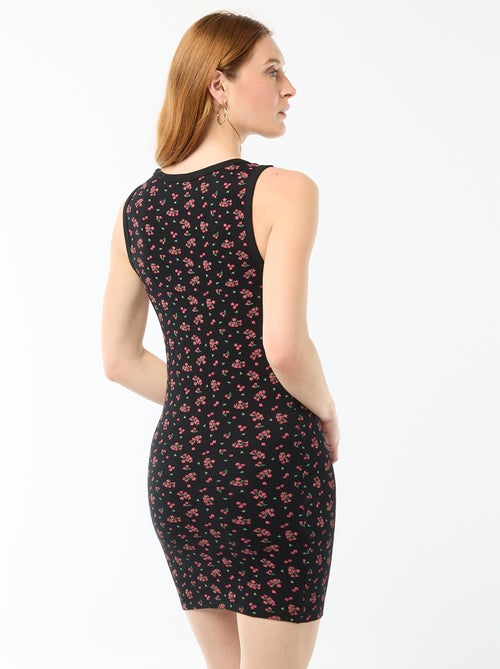 Vestido curto justo com alças - Kiabi