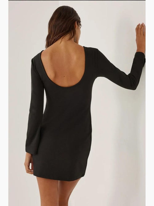 Vestido curto justo com decote nas costas hiccup - Kiabi
