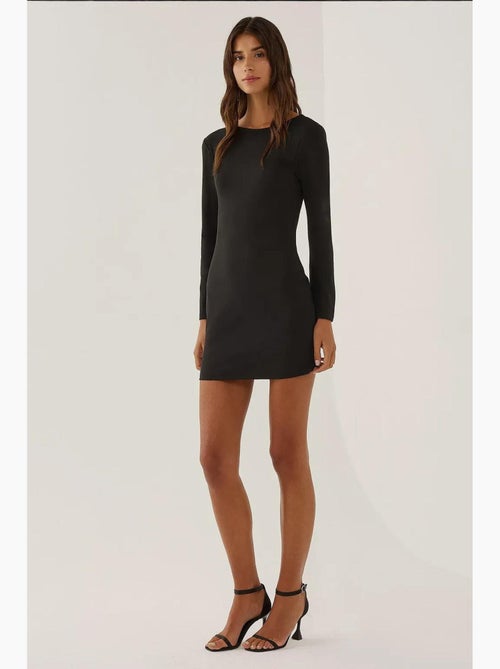 Vestido curto justo com decote nas costas hiccup - Kiabi