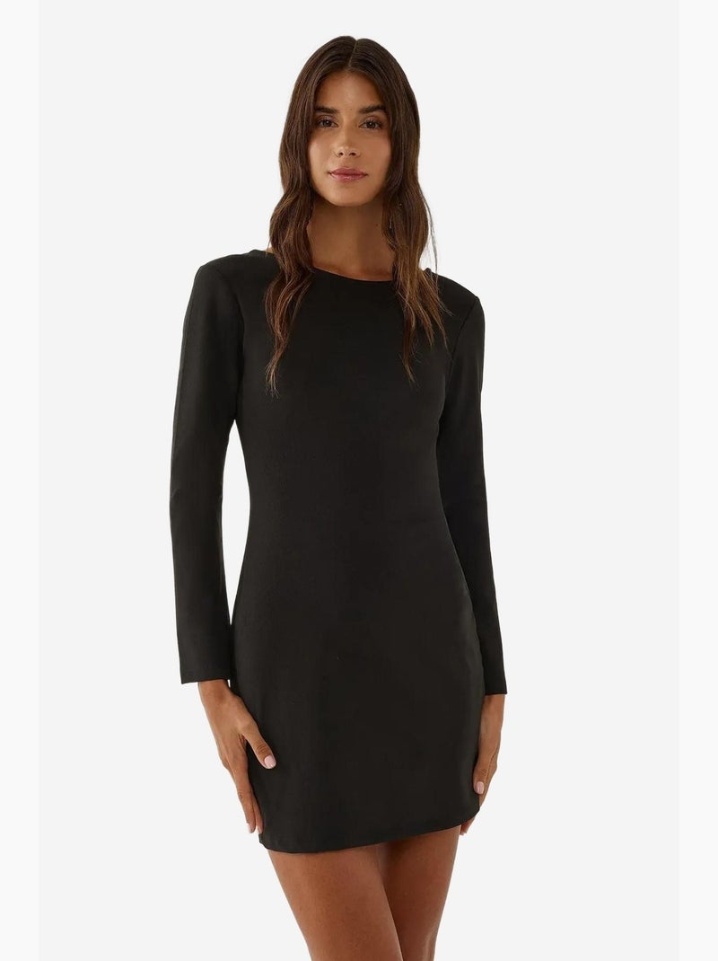 Vestido curto justo com decote nas costas hiccup Preto - Kiabi
