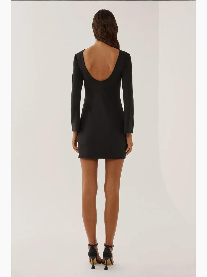 Vestido curto justo com decote nas costas hiccup Preto - Kiabi