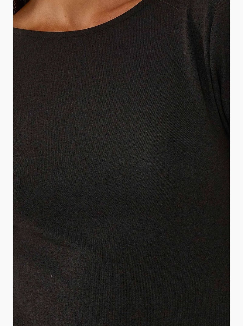 Vestido curto justo com decote nas costas hiccup Preto - Kiabi