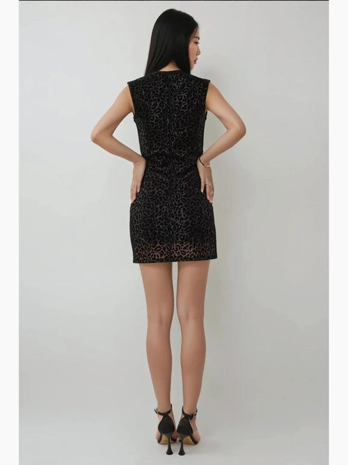 Vestido curto justo com estampado de leopardo hiccup - Kiabi Vestido curto justo com estampado de leopardo hiccup - Kiabi
