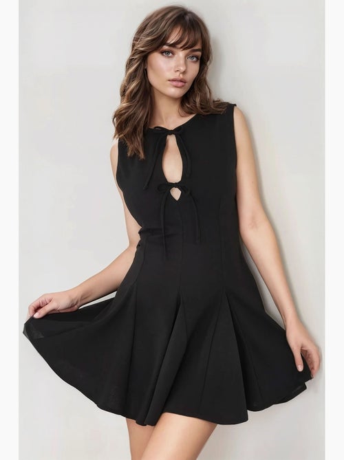 Vestido curto justo com laço hiccup - Kiabi