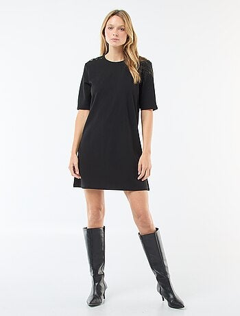 Vestido curto liso com decote redondo 'JDY'