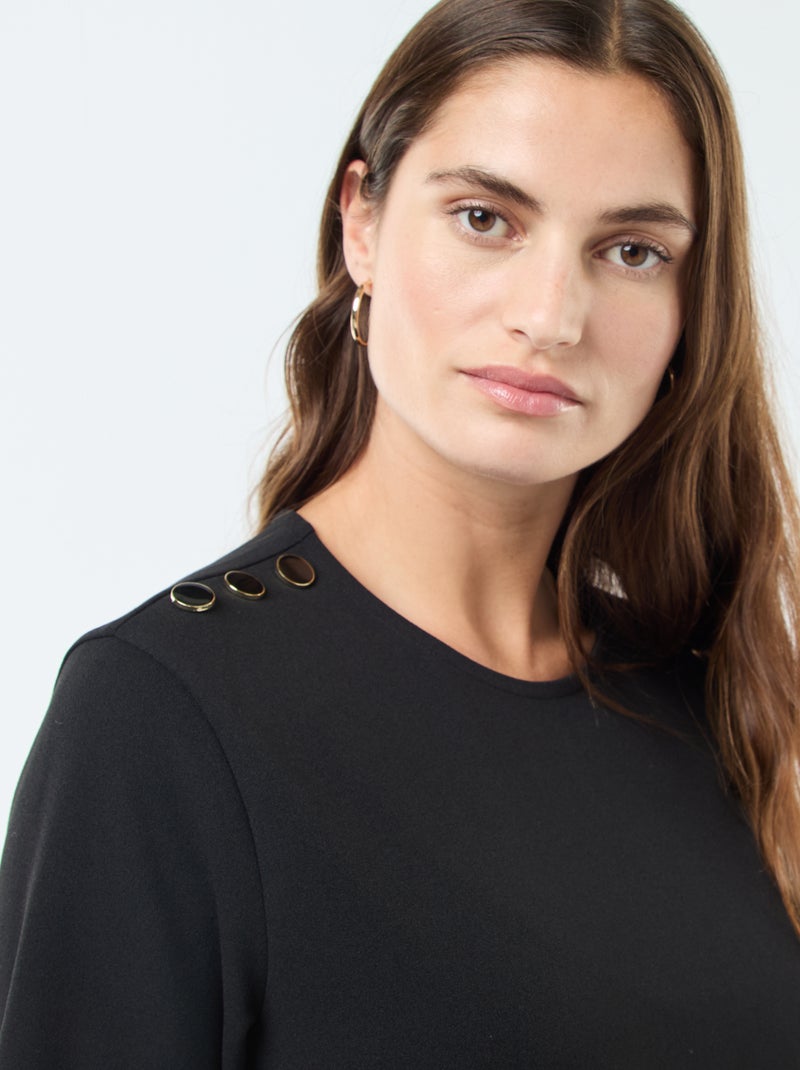 Vestido curto liso com decote redondo 'JDY' Preto - Kiabi