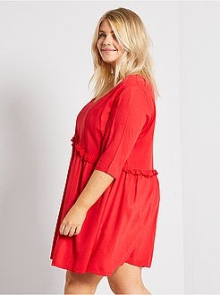 Vestido curto liso - Kiabi