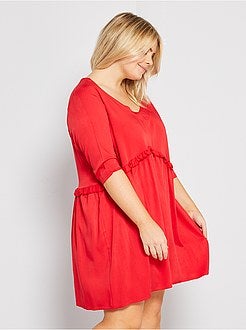 Vestido curto liso - Kiabi