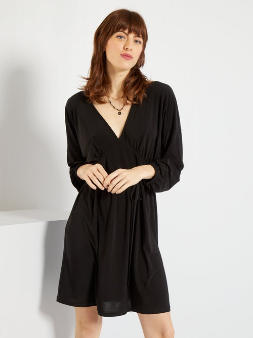 Vestido curto preto - Kiabi