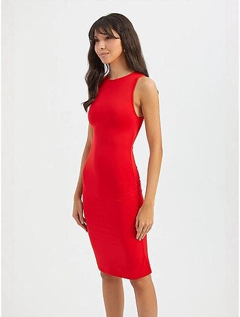 Vestido curto sem mangas e gola redonda hiccup