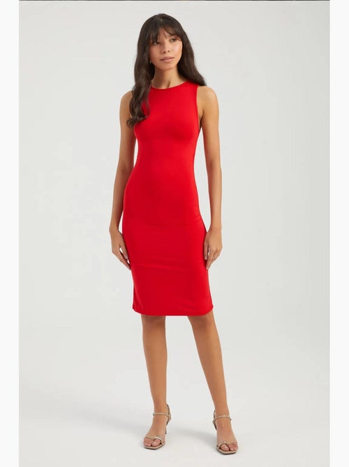 Vestido curto sem mangas e gola redonda hiccup - Kiabi Vestido curto sem mangas e gola redonda hiccup - Kiabi