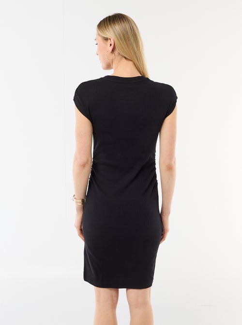 Vestido curto sem mangas em material canelado - Kiabi