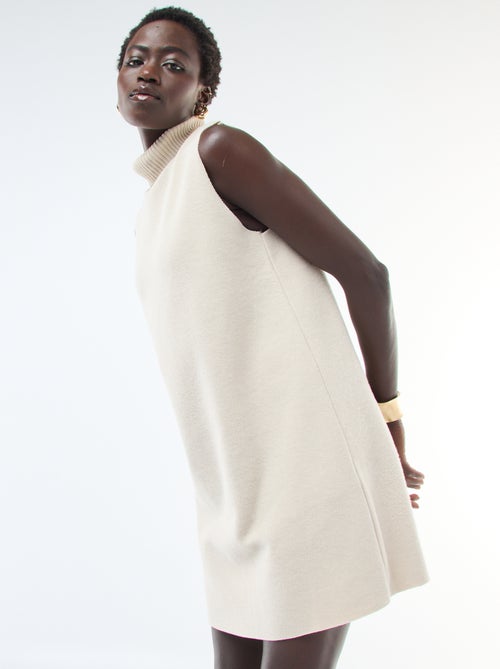 Vestido curto sem mangas gola alta - Kiabi