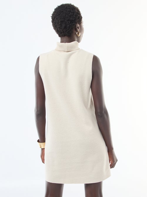 Vestido curto sem mangas gola alta - Kiabi