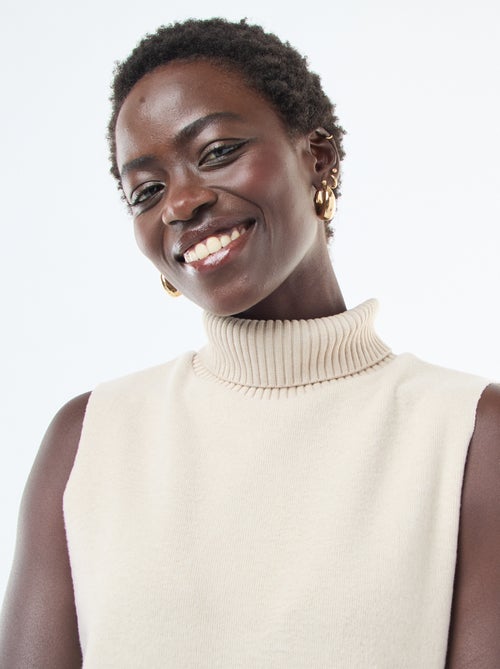 Vestido curto sem mangas gola alta - Kiabi