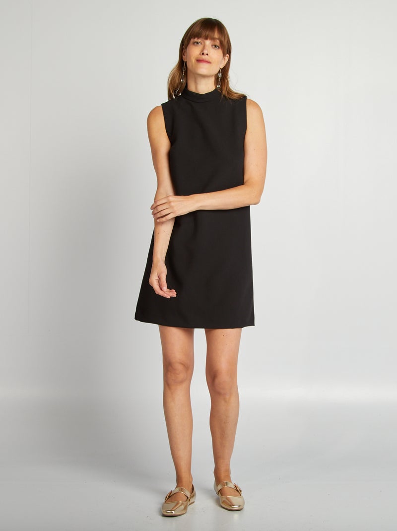 Vestido curto sem mangas Preto - Kiabi