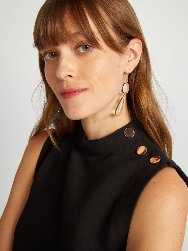 Vestido curto sem mangas Preto - Kiabi