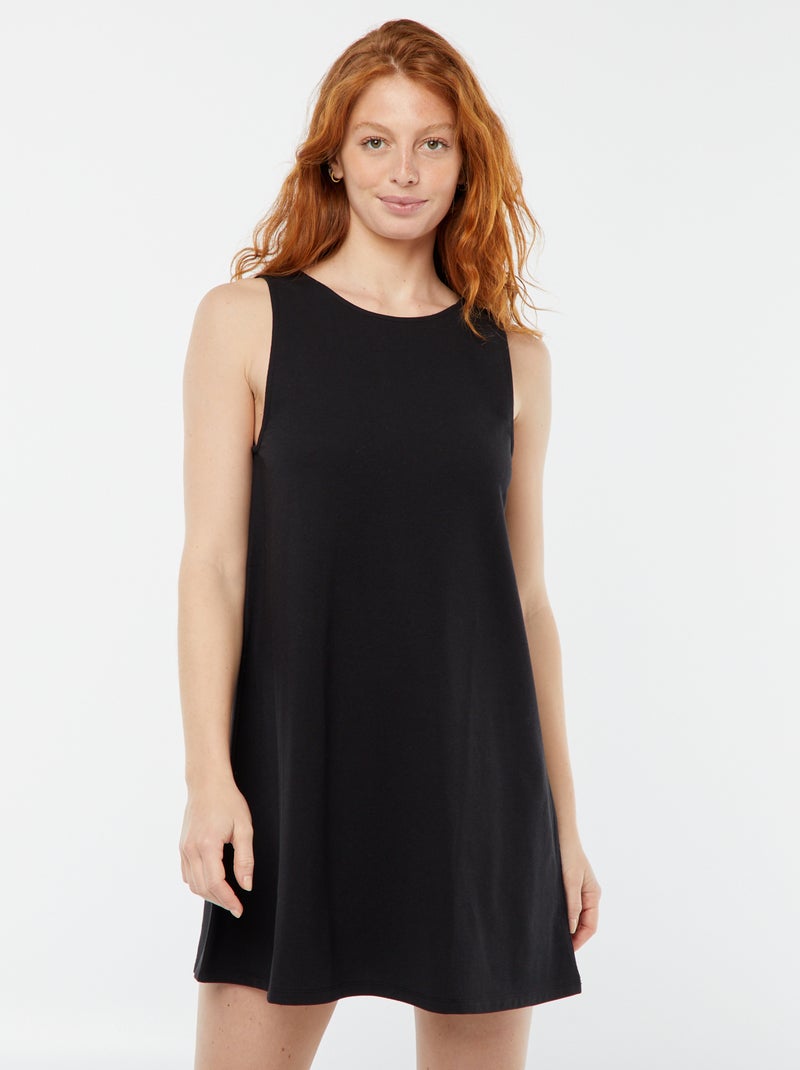 Vestido curto sem mangas Preto - Kiabi