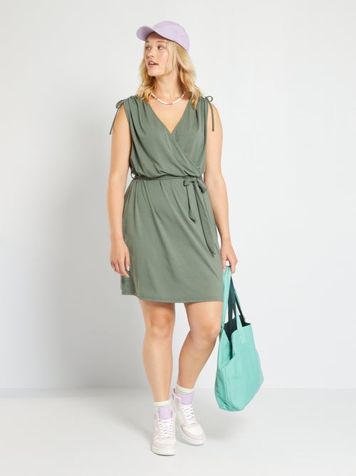 Vestido curto 'Veromoda' com gola de efeito cruzado - Kiabi