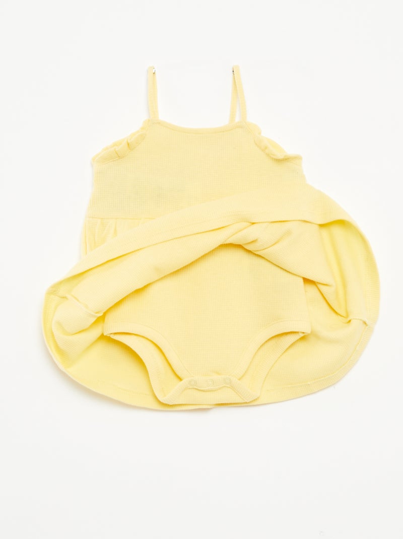 Vestido de alças com body integrado Amarelo - Kiabi