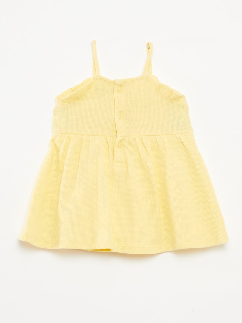 Vestido de alças com body integrado Amarelo - Kiabi