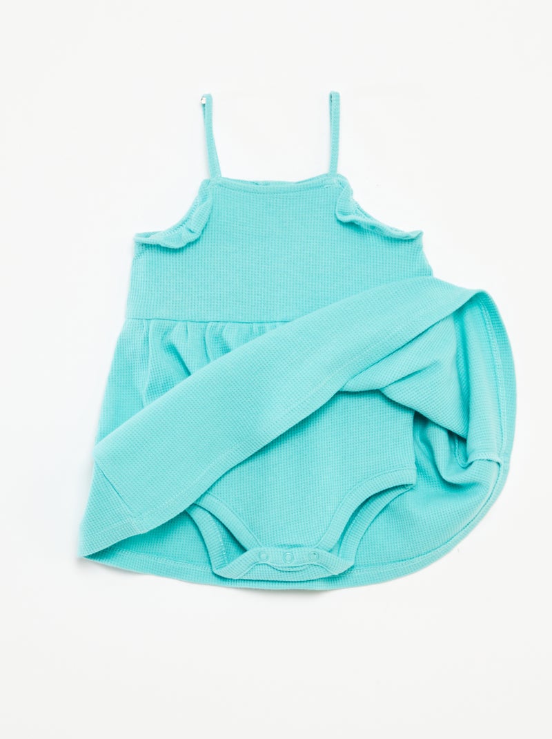 Vestido de alças com body integrado Azul - Kiabi