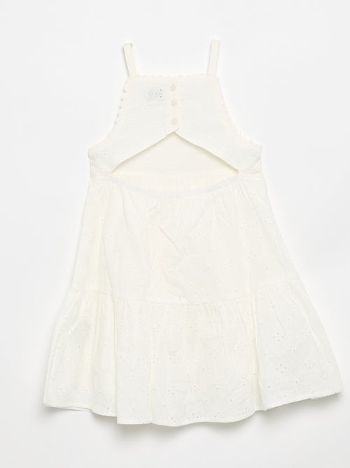 Vestido de alças com bordado inglês - Kiabi