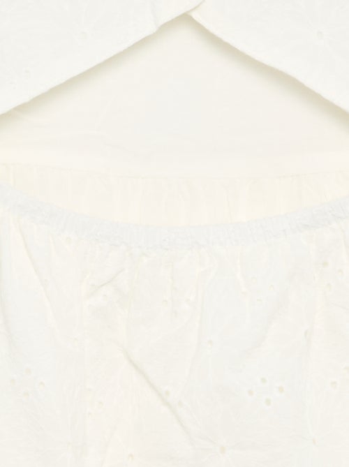 Vestido de alças com bordado inglês - Kiabi