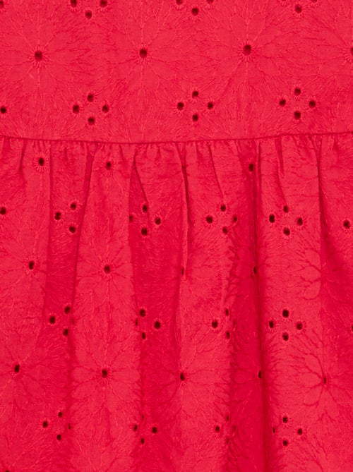 Vestido de alças com bordado inglês - Kiabi