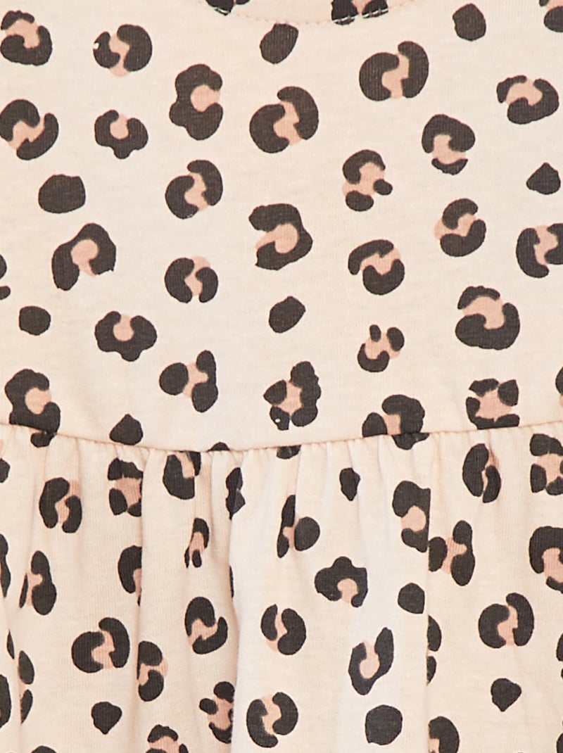 Vestido de alças com estampado Bege - Kiabi