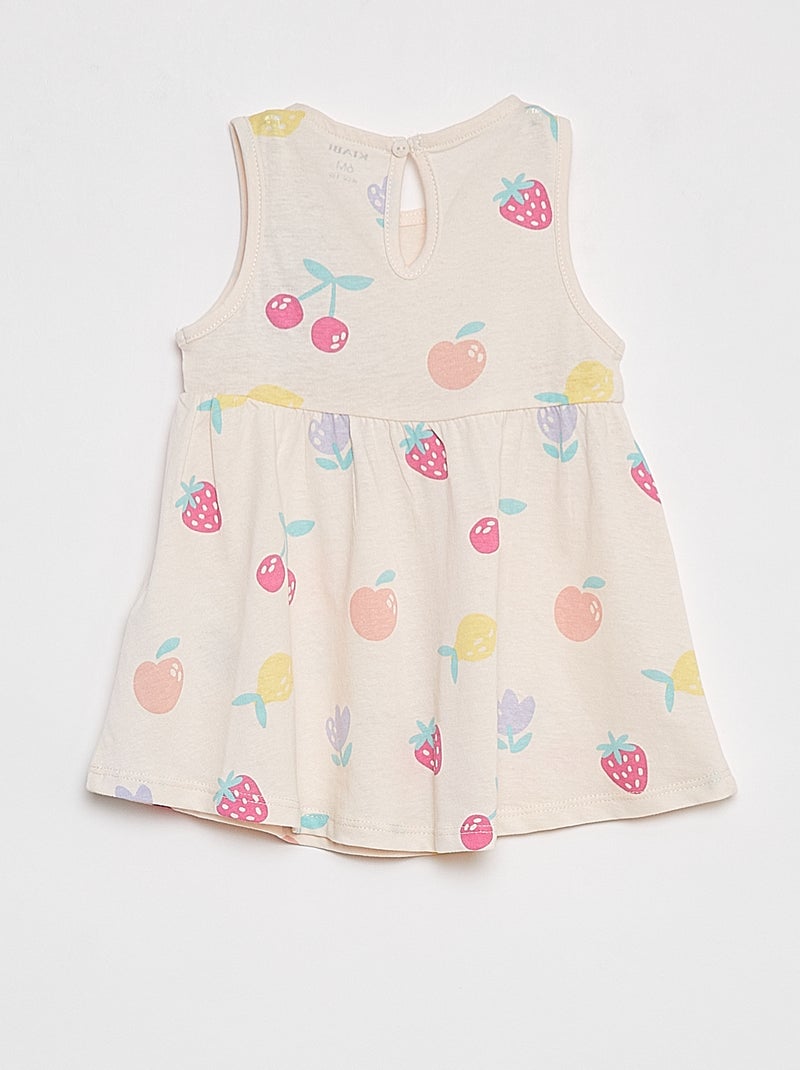 Vestido de alças com estampado ROSA - Kiabi