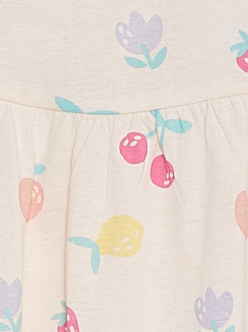 Vestido de alças com estampado ROSA - Kiabi