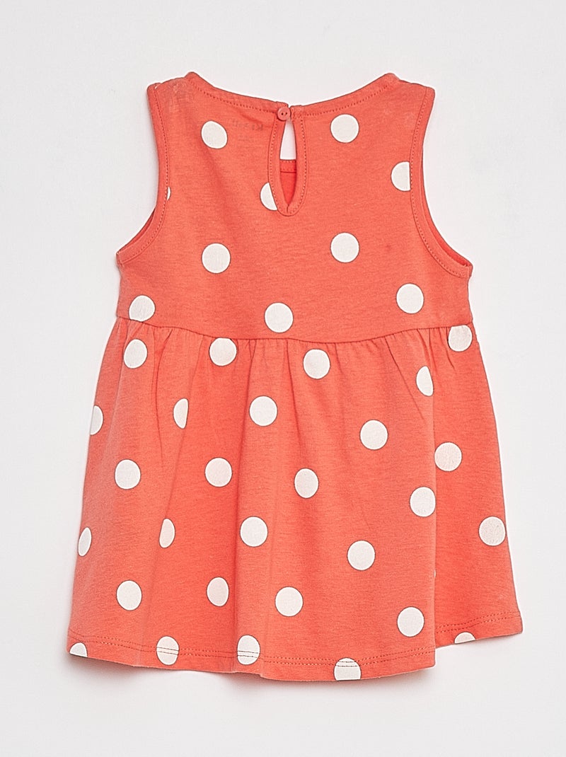 Vestido de alças com estampado ROSA - Kiabi